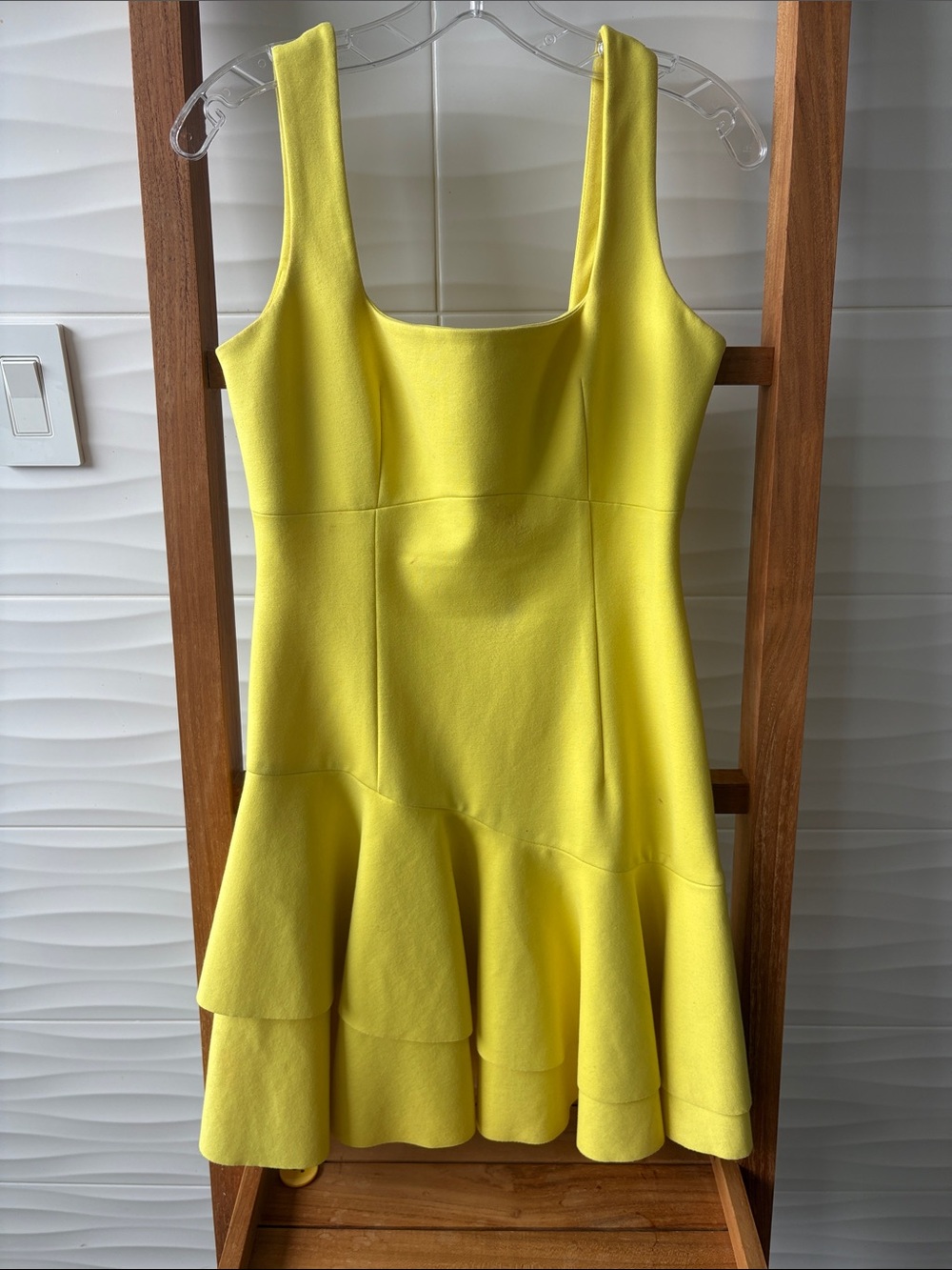 Elliatt Bright Yellow Flounce Hem Mini Dress